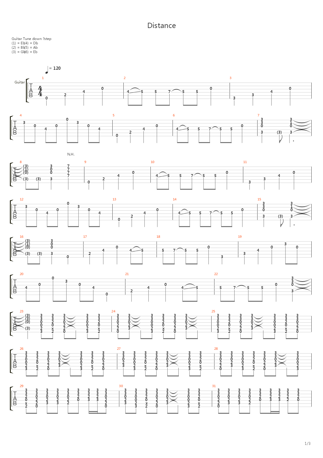 Distance吉他谱