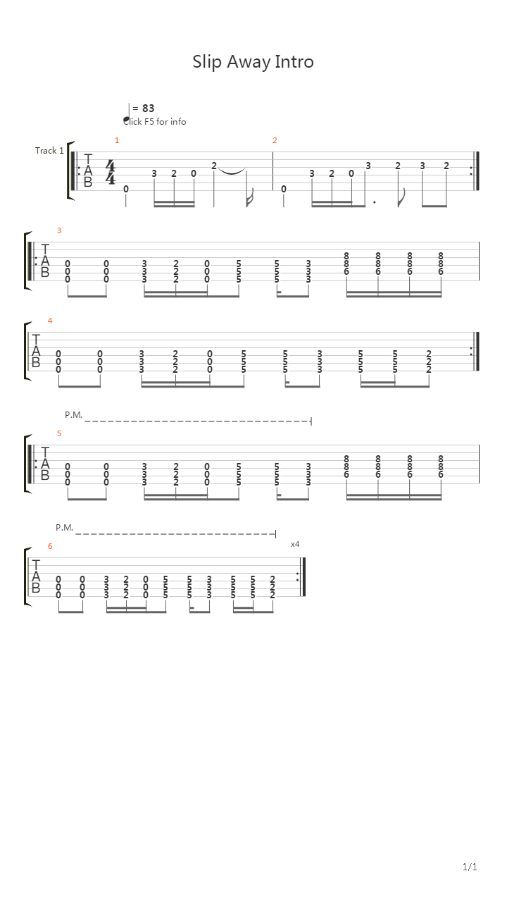 Slip Away吉他谱