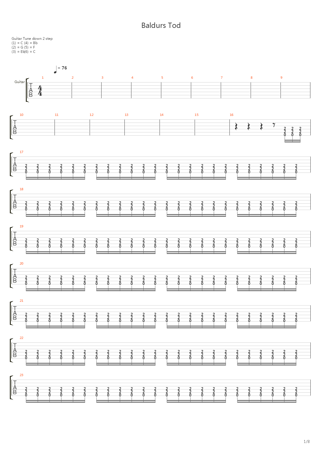 Baldurs Tod吉他谱
