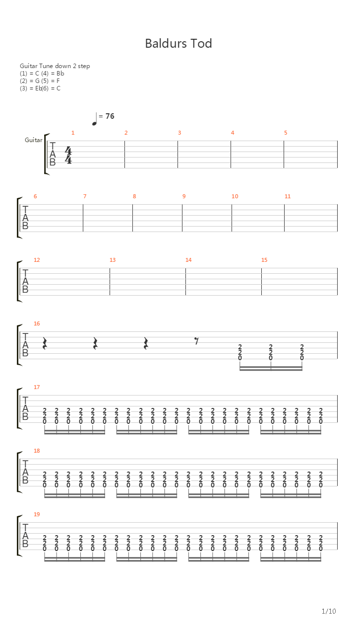 Baldurs Tod吉他谱