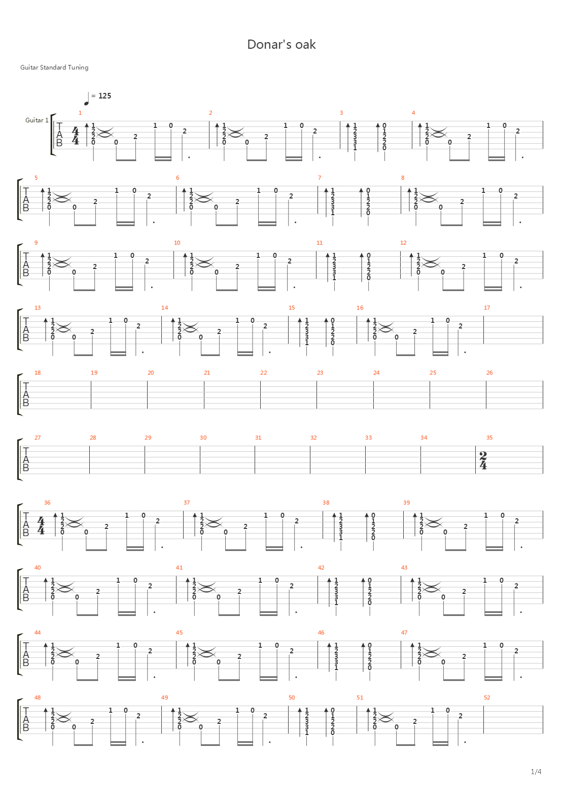 Donars Oak吉他谱