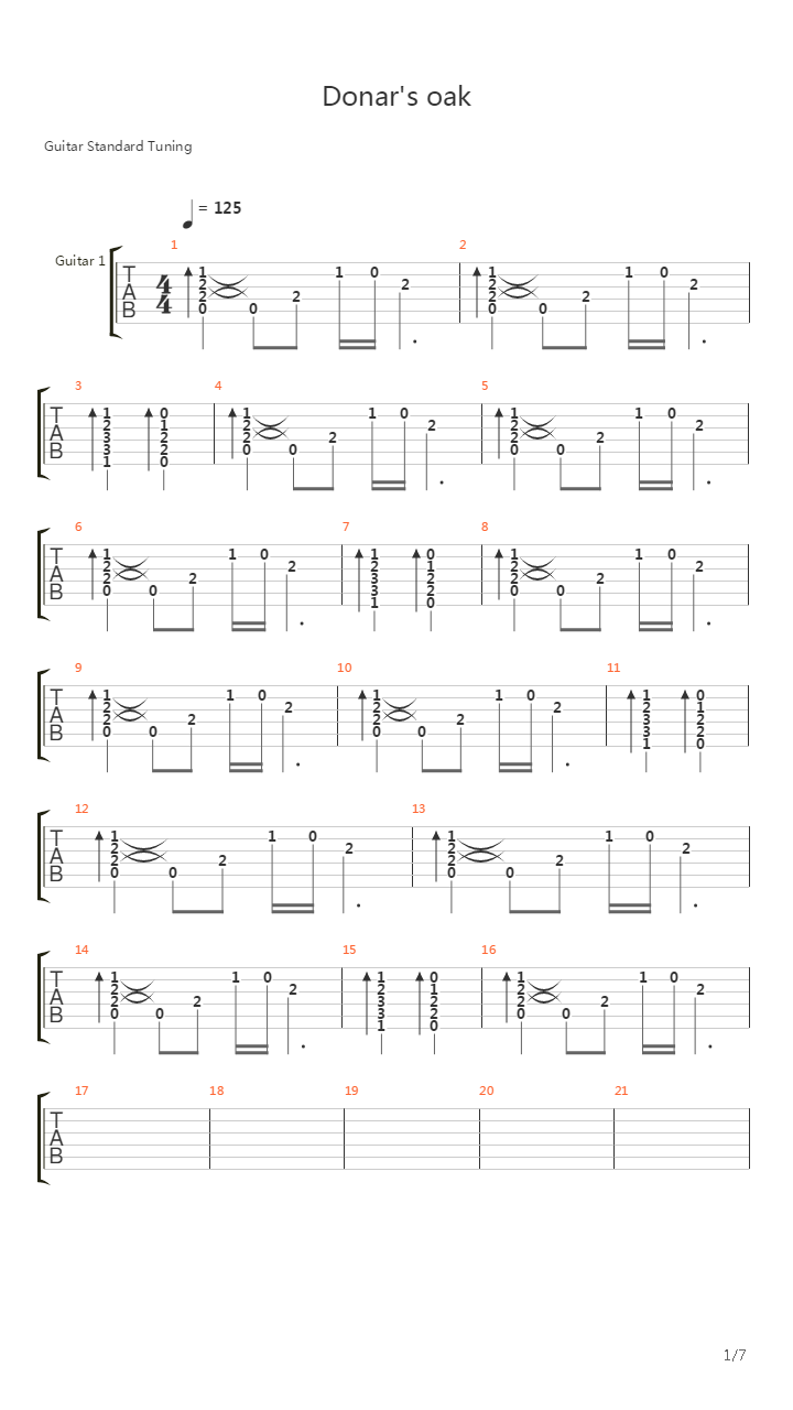 Donars Oak吉他谱