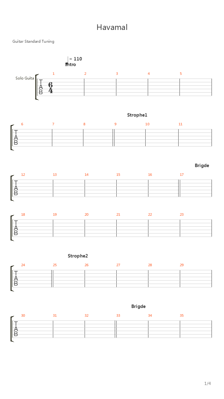 Havamal吉他谱