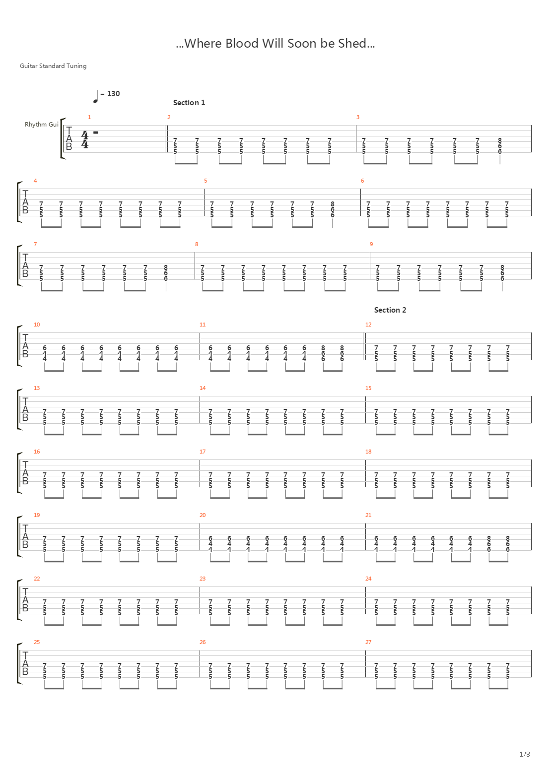 Where Blood Will Soon Be Shed吉他谱