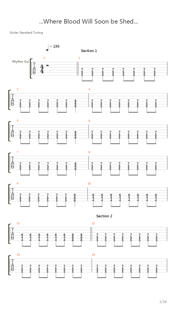 Where Blood Will Soon Be Shed吉他谱