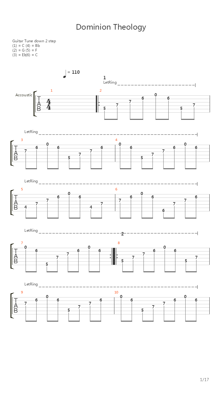 Dominion Theology吉他谱