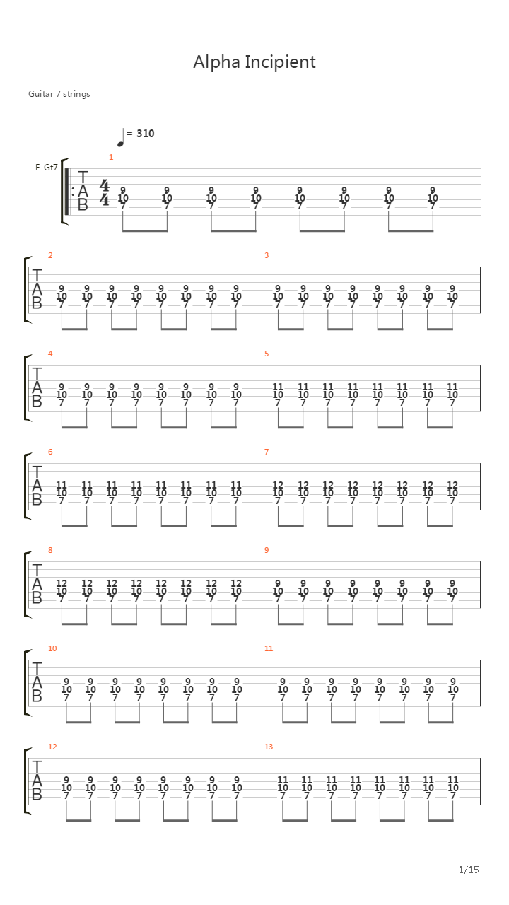 Alpha Incipient吉他谱