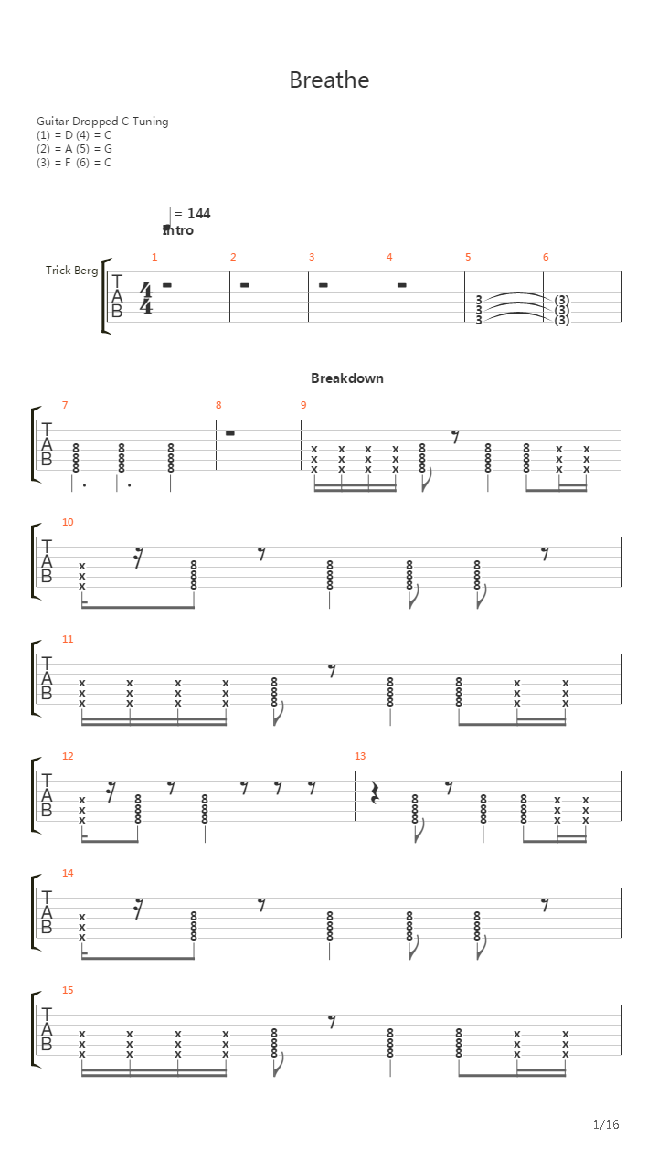 Breathe吉他谱