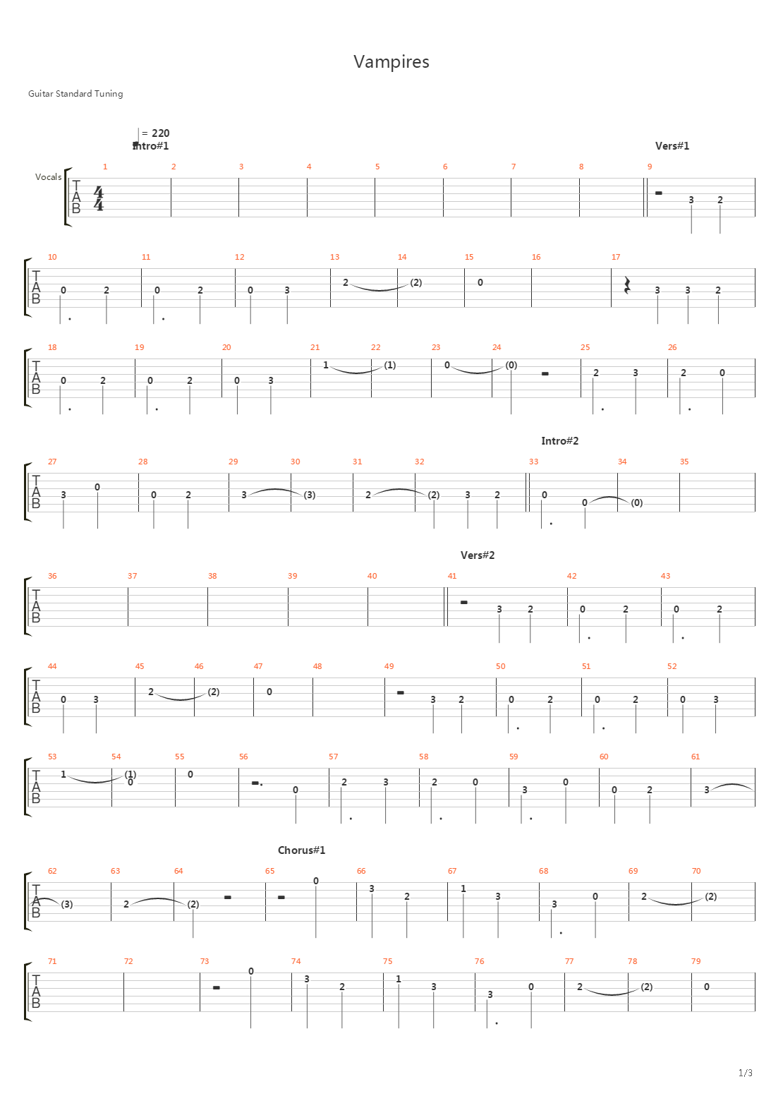 Vampires吉他谱