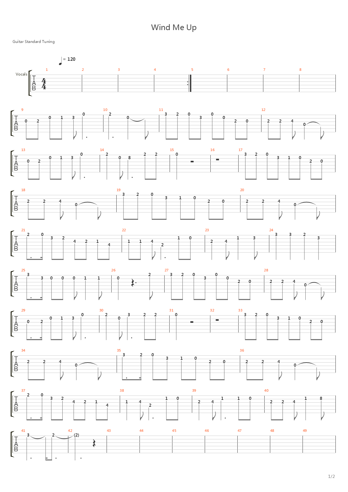 Wind Me Up吉他谱