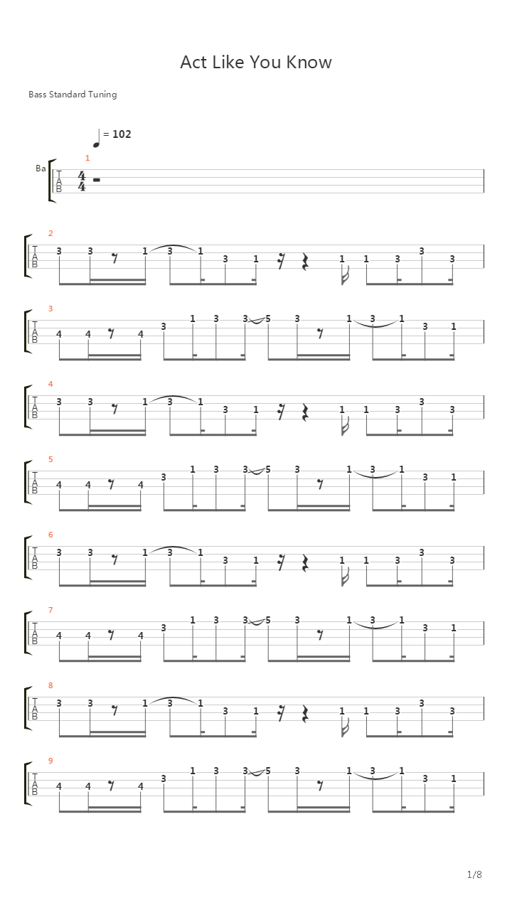 Act Like You Know吉他谱