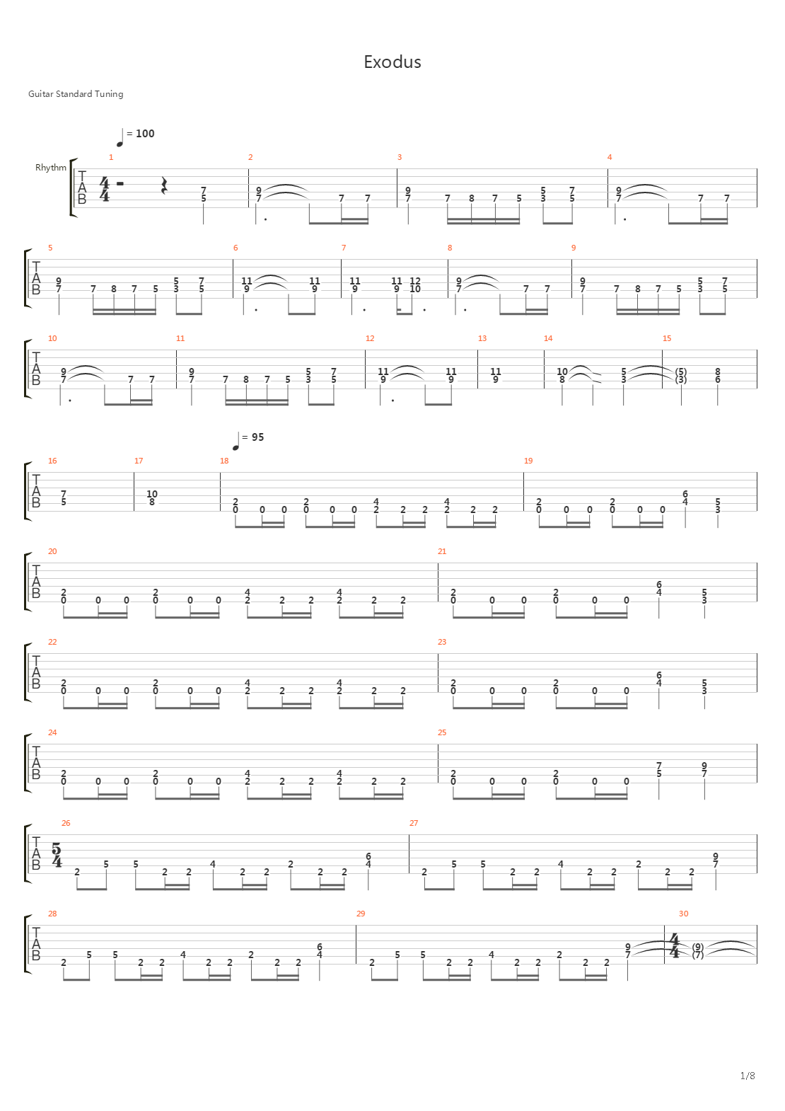Exodus吉他谱