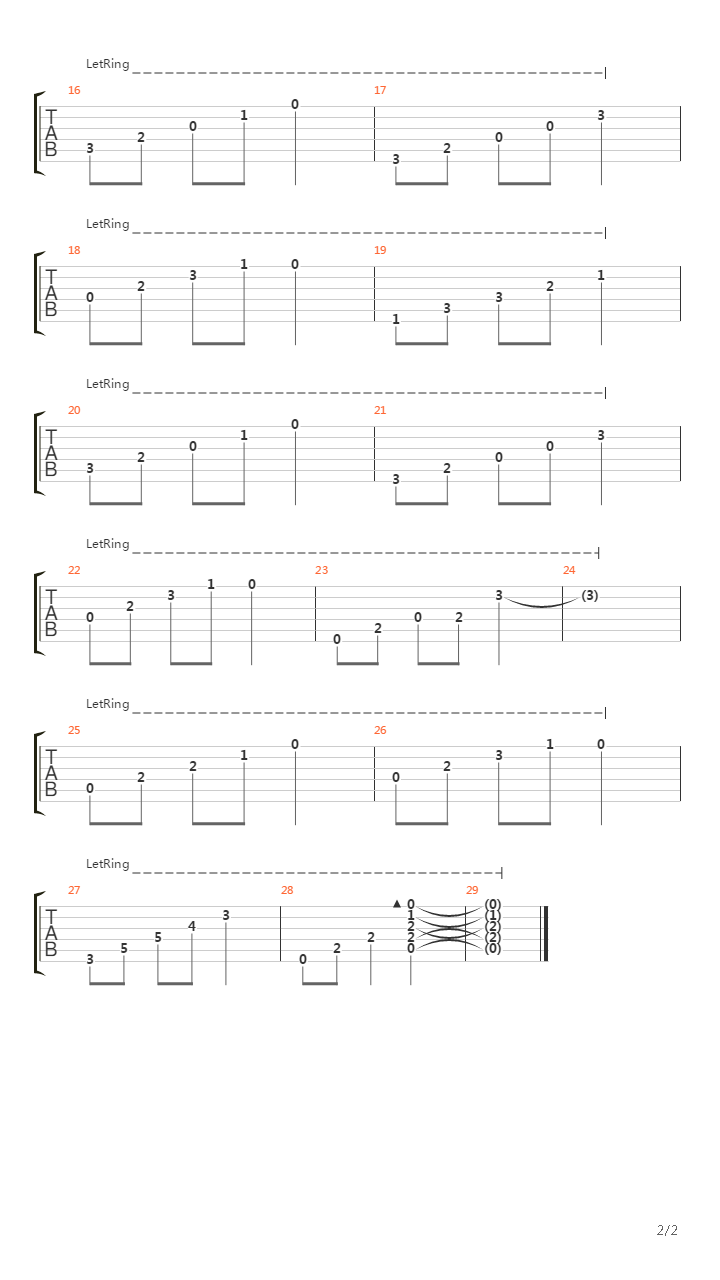 Falling吉他谱
