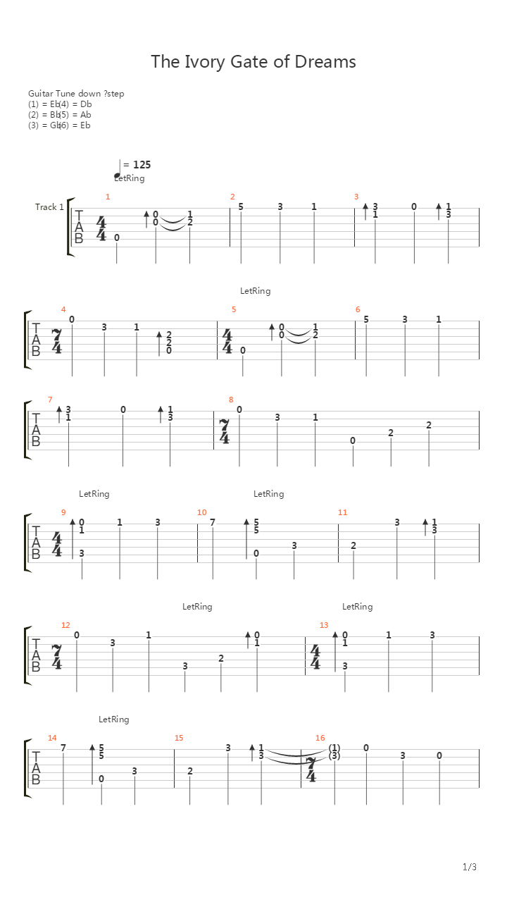 The Ivory Gate Of Dreams吉他谱