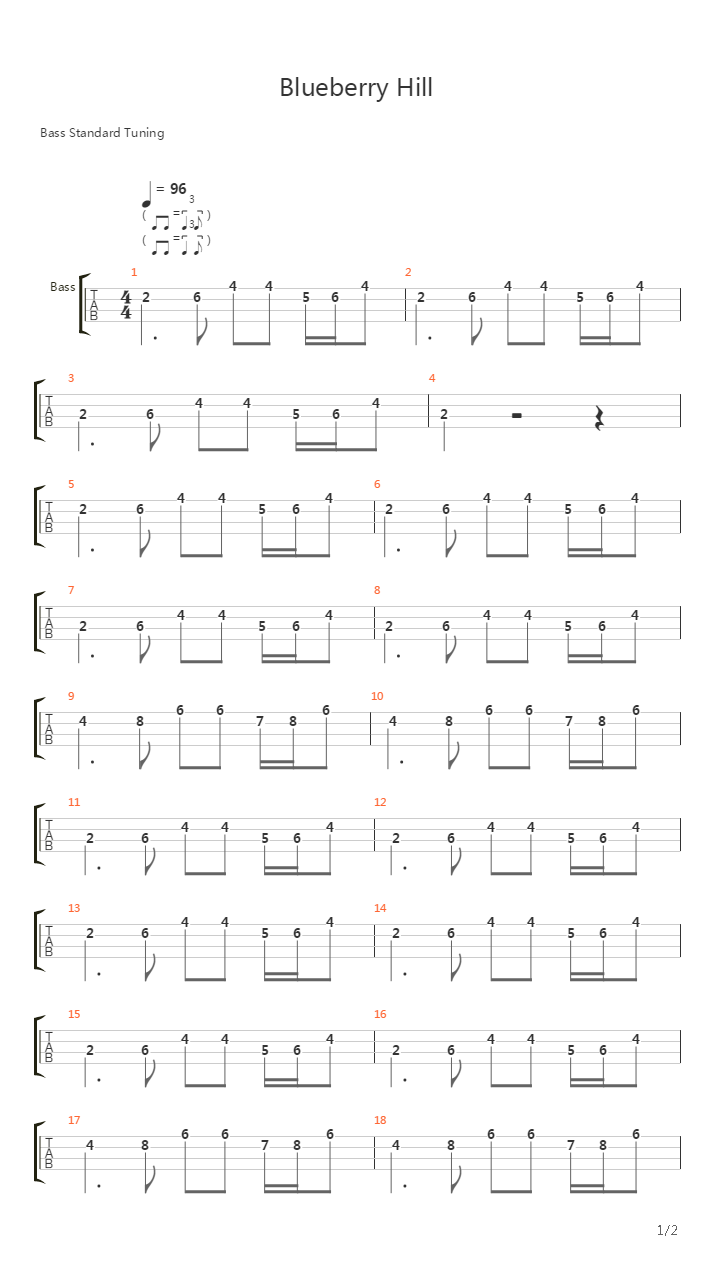 Blueberry Hill吉他谱