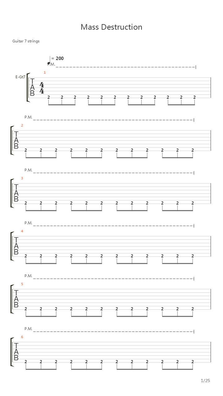 Mass Destruction吉他谱