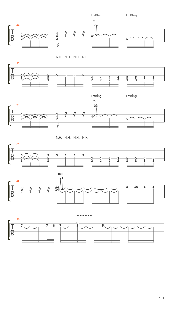 Feedback吉他谱