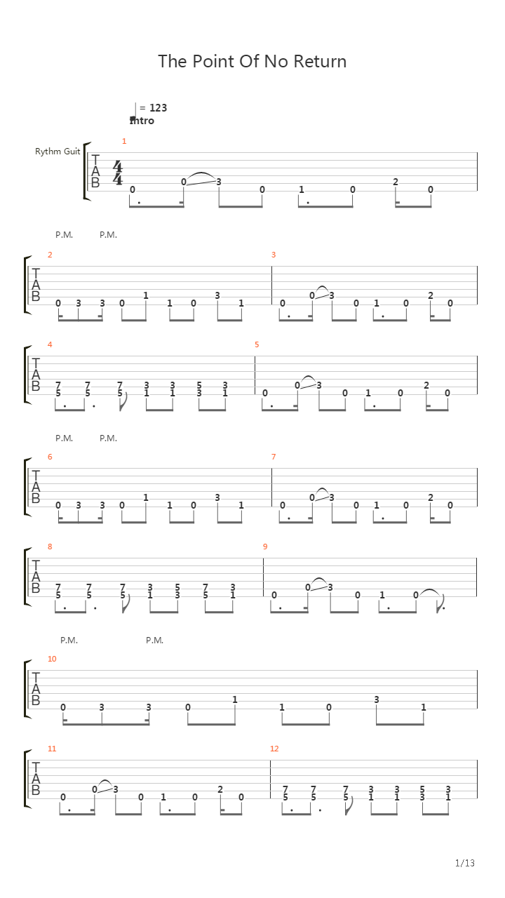 The Point Of No Return吉他谱
