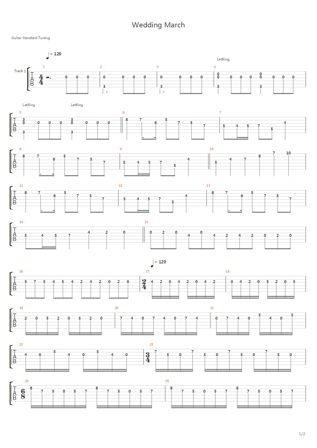 Wedding March吉他谱