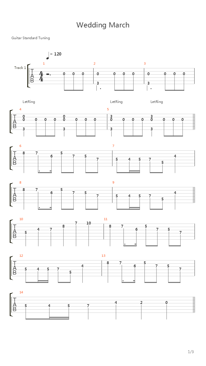 Wedding March吉他谱