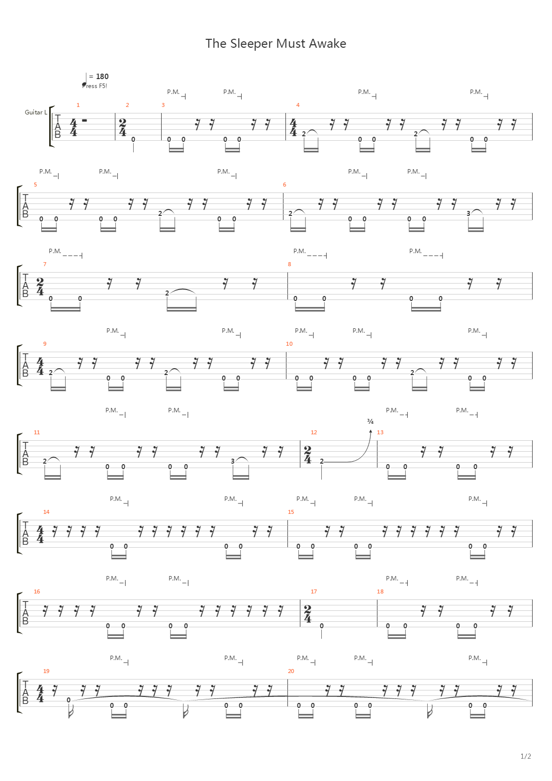The Sleeper Must Awake吉他谱