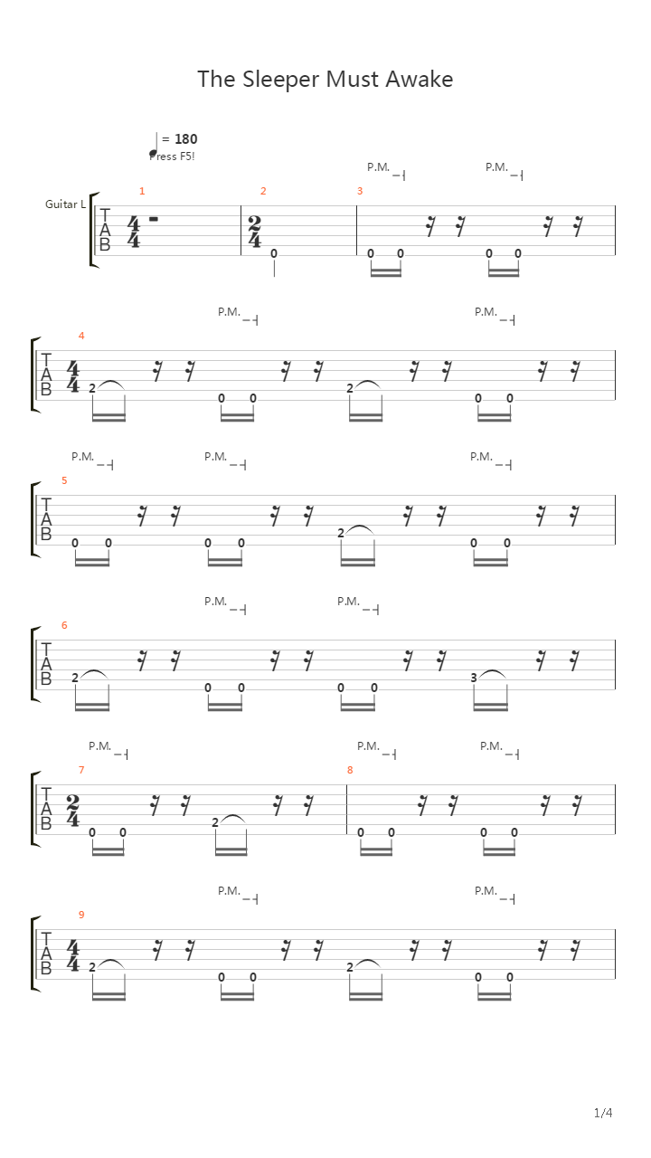 The Sleeper Must Awake吉他谱