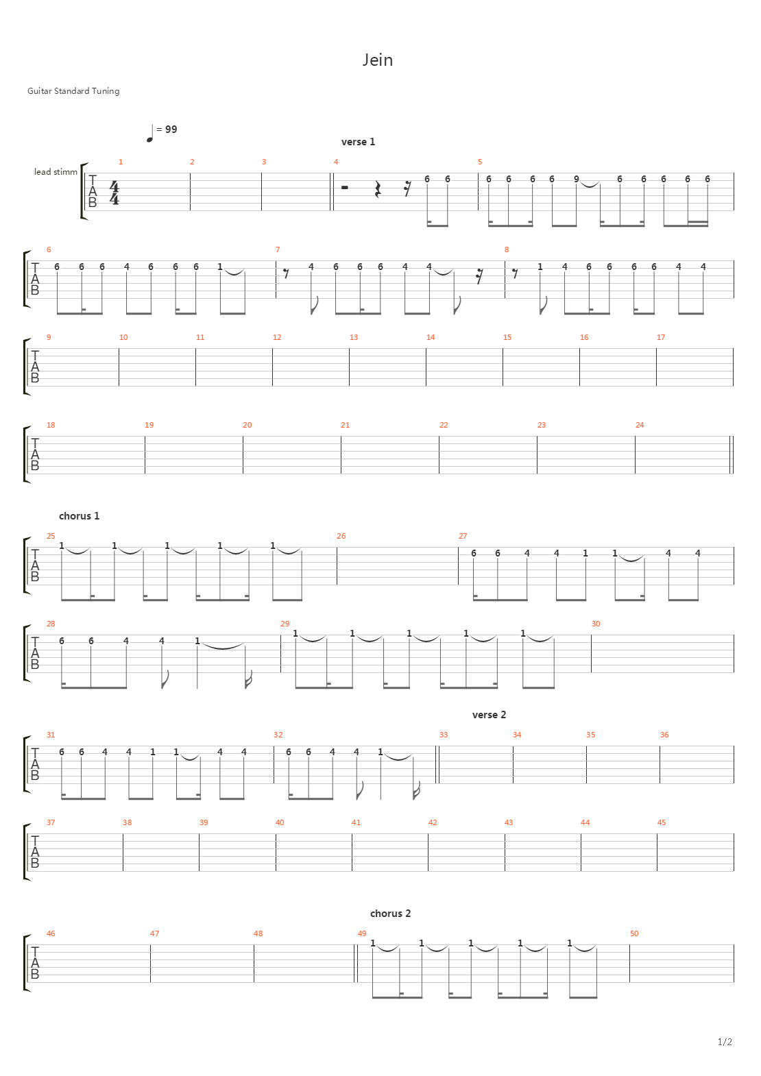 Jein吉他谱