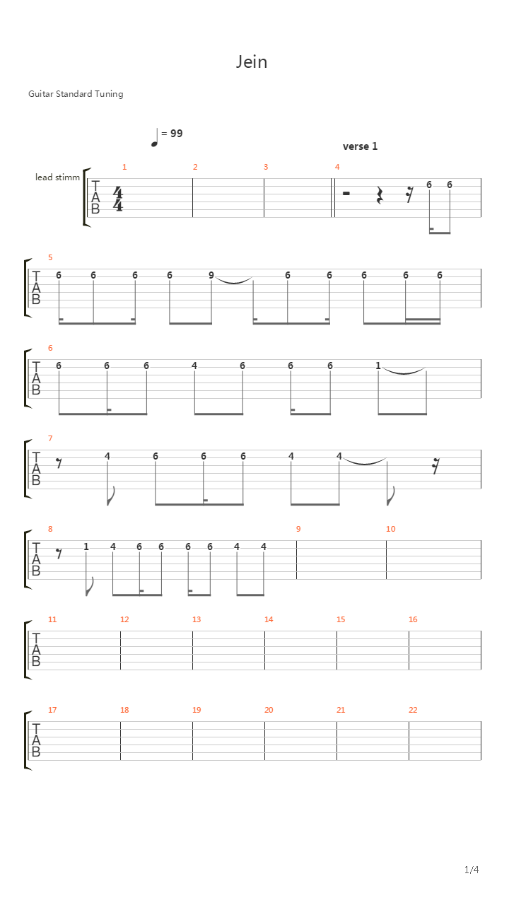 Jein吉他谱