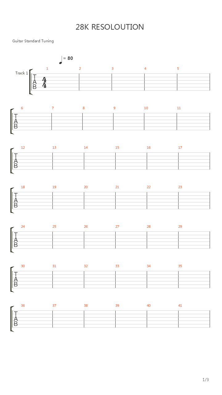 28k Resoloution吉他谱