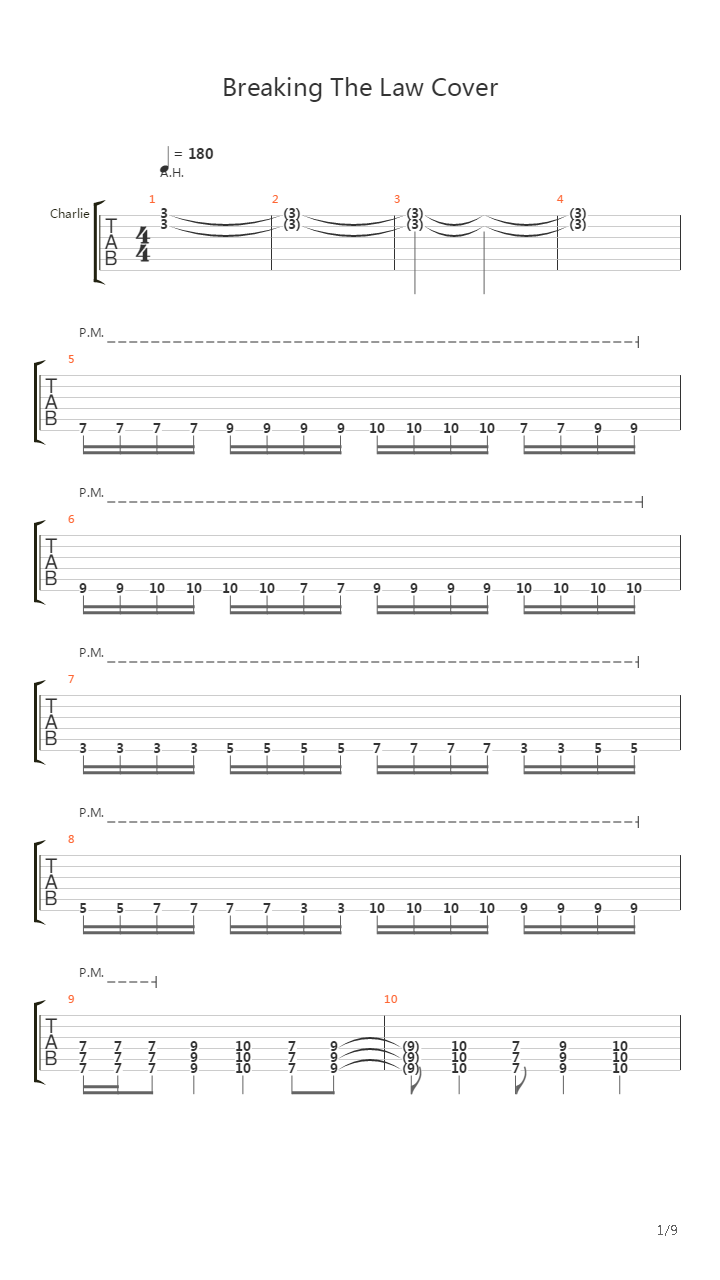 Breaking The Law吉他谱