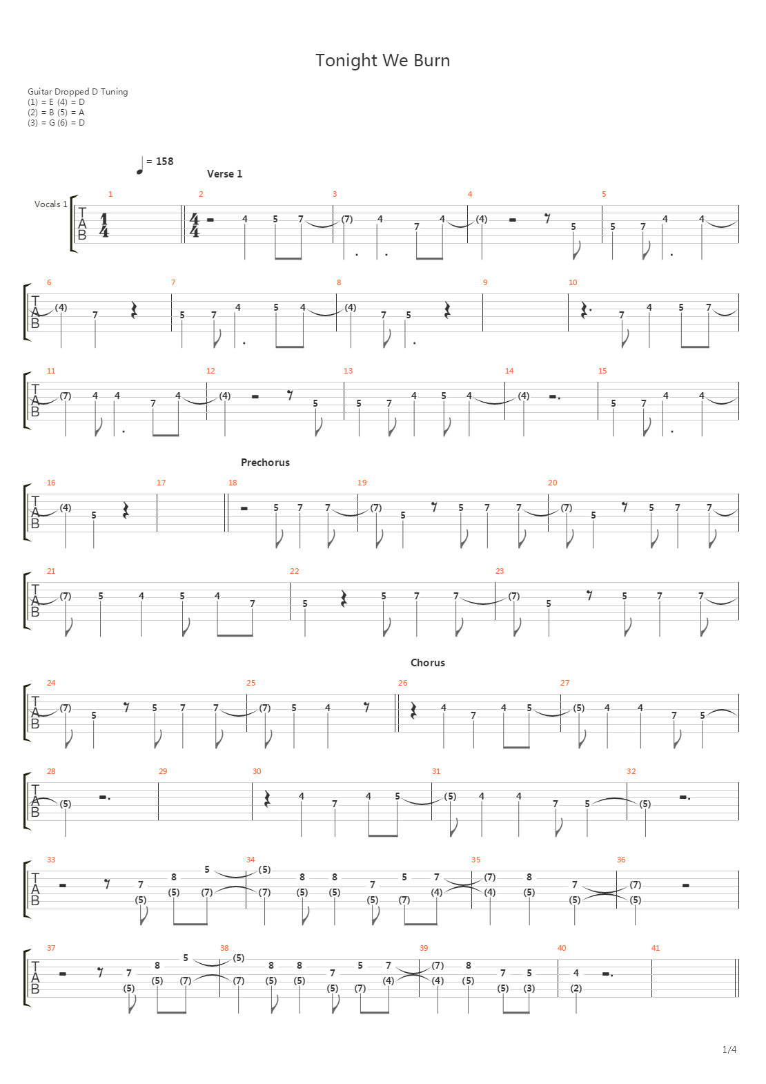 Tonight We Burn吉他谱