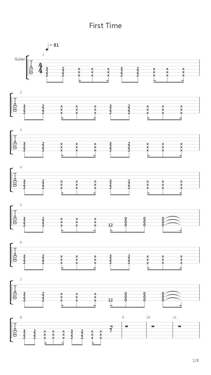 First Time吉他谱