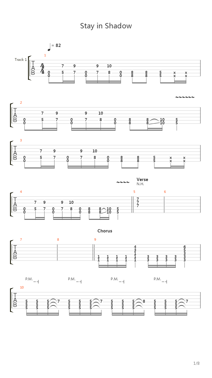 Stay In Shadow吉他谱