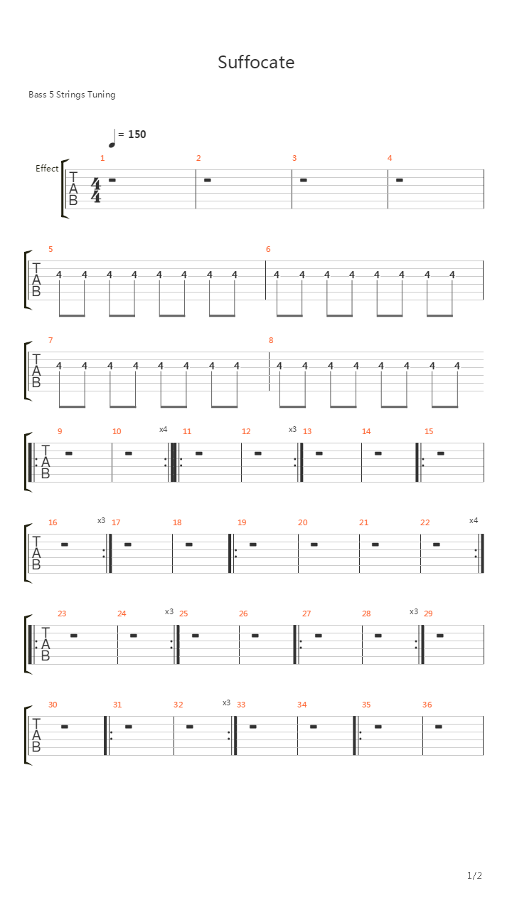 Suffocate吉他谱
