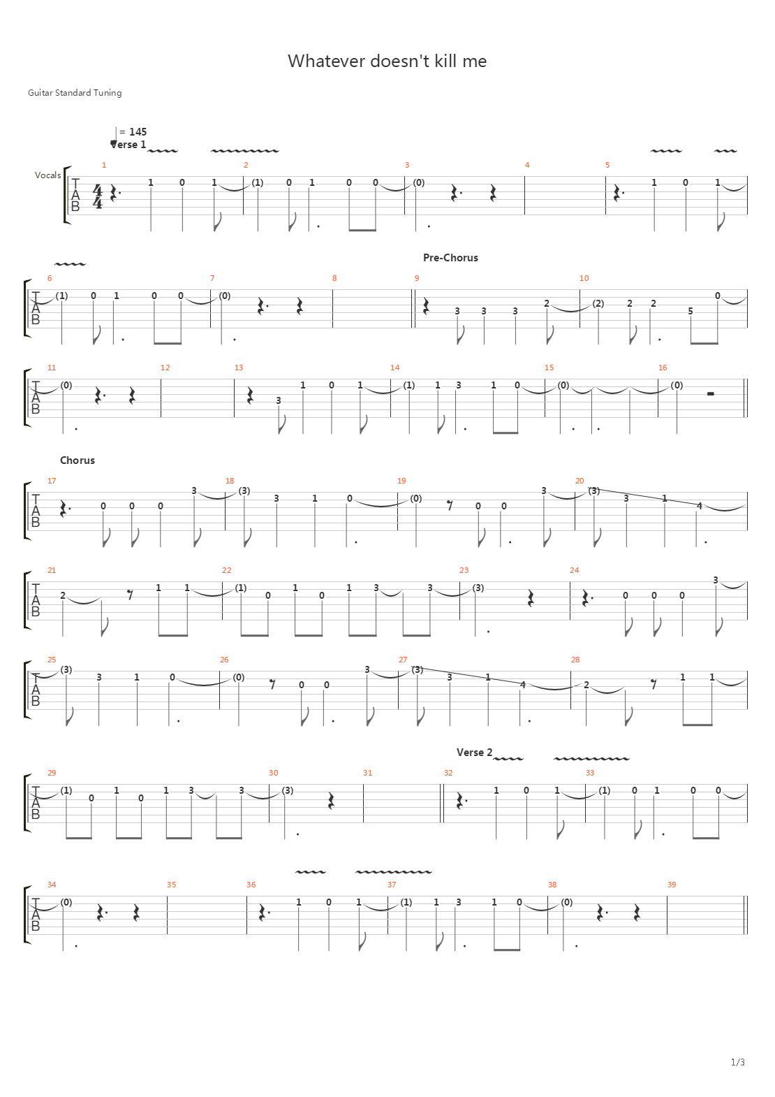 Whatever Doesnt Kill Me吉他谱