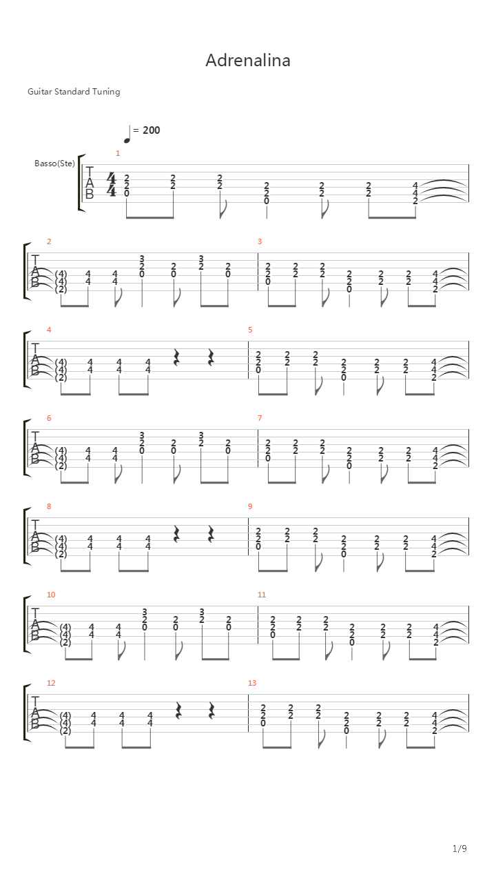 Adrenalina吉他谱