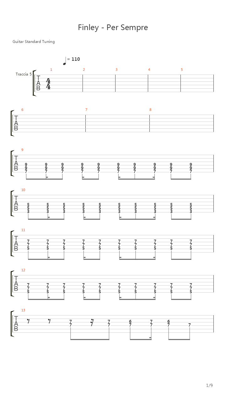 Per Sempre吉他谱