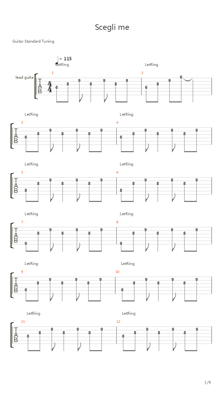 Scegli Me吉他谱