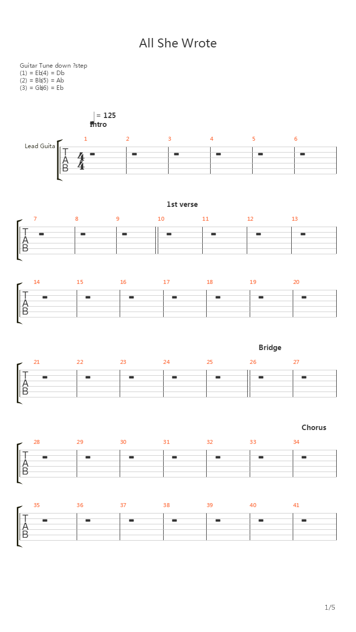 All She Wrote吉他谱