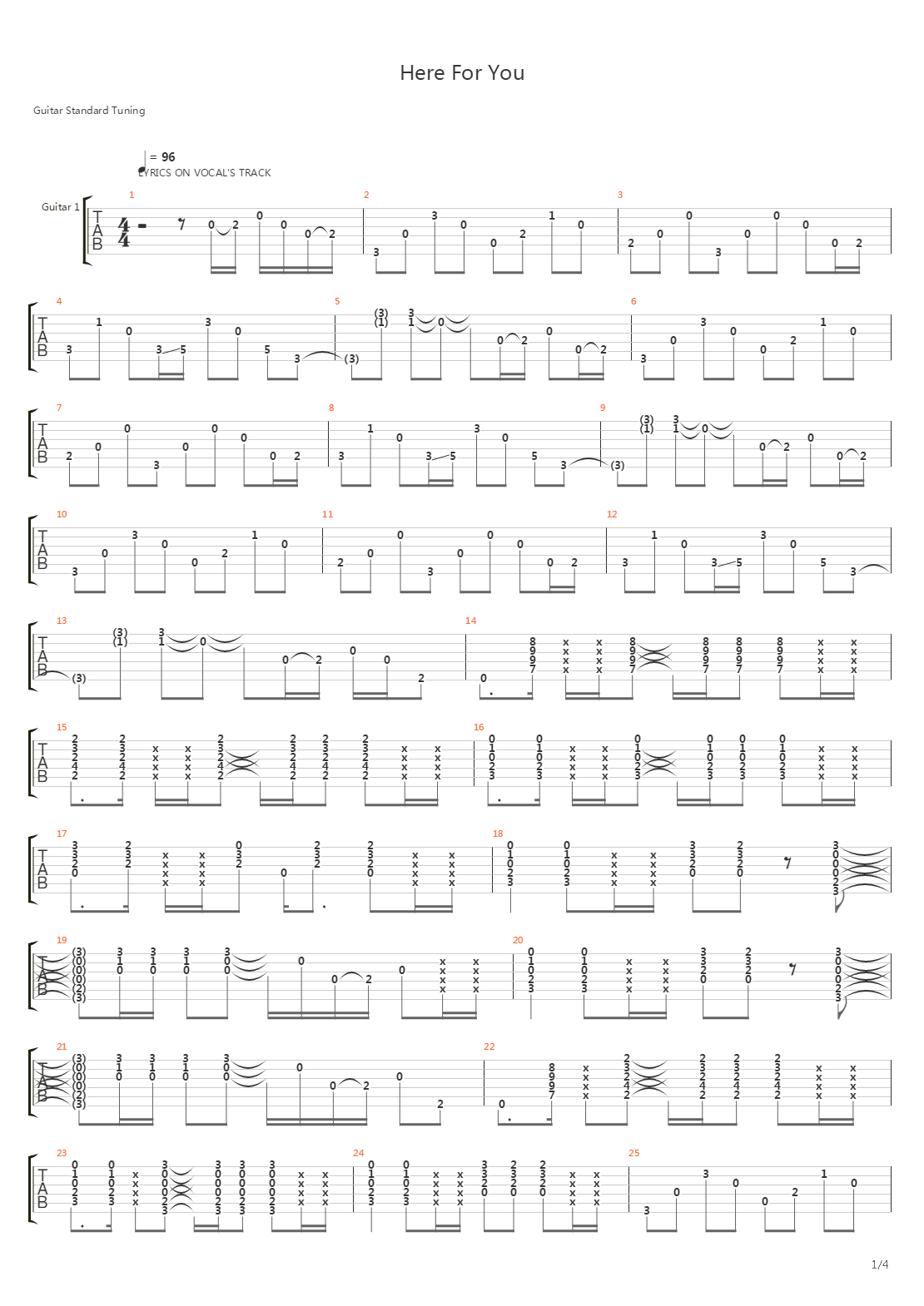 Here For You吉他谱