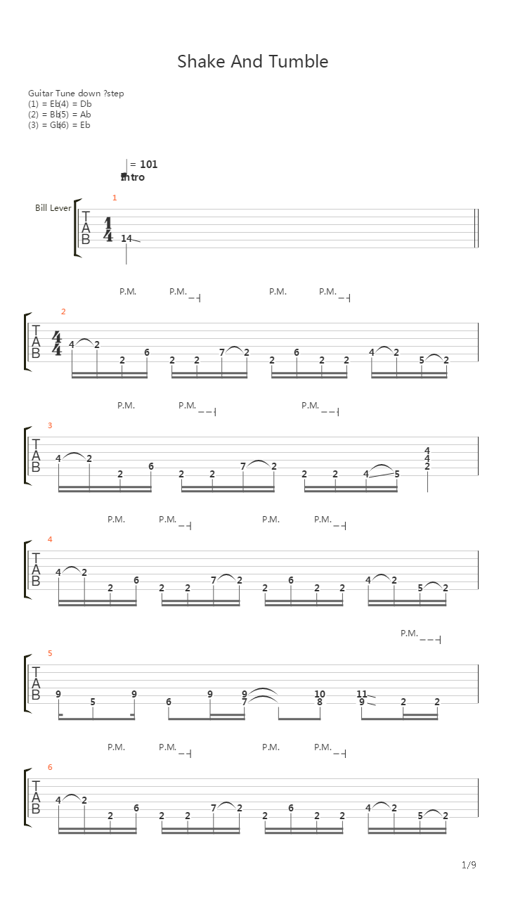 Shake And Tumble吉他谱