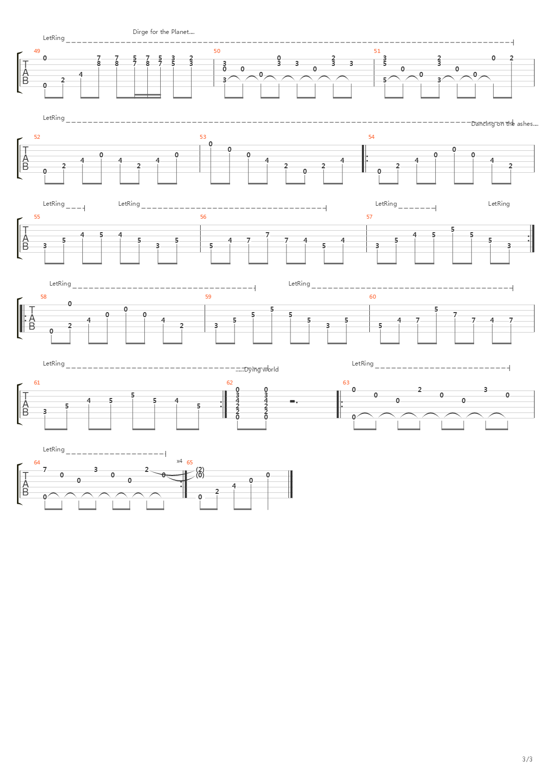 Dirge For The World吉他谱