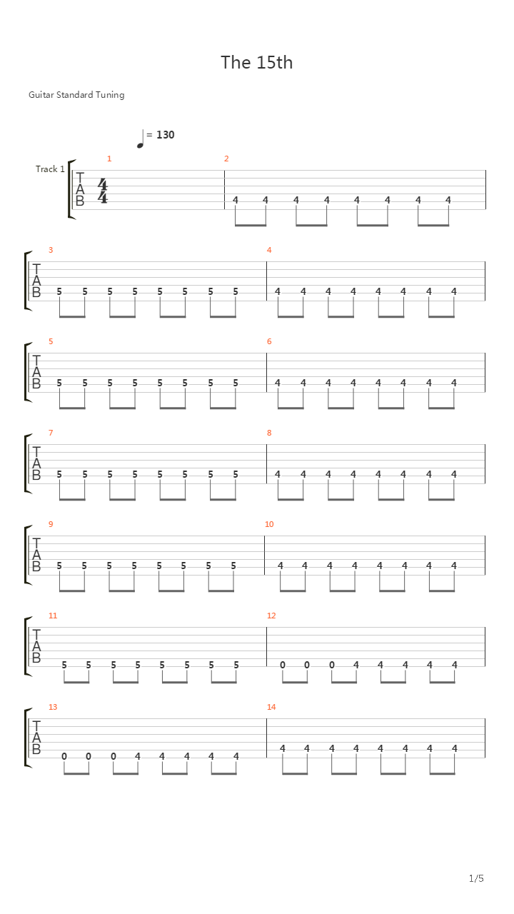 The 15th吉他谱