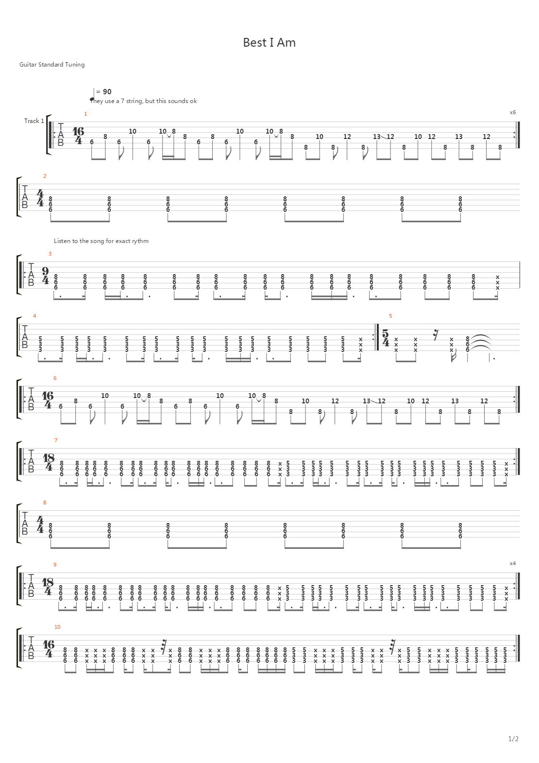 Best I Am吉他谱