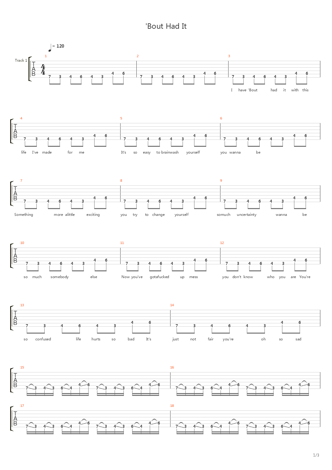 Bout Had It吉他谱