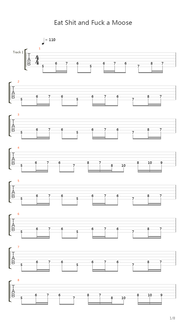 Eat Shit And Fuck A Moose吉他谱