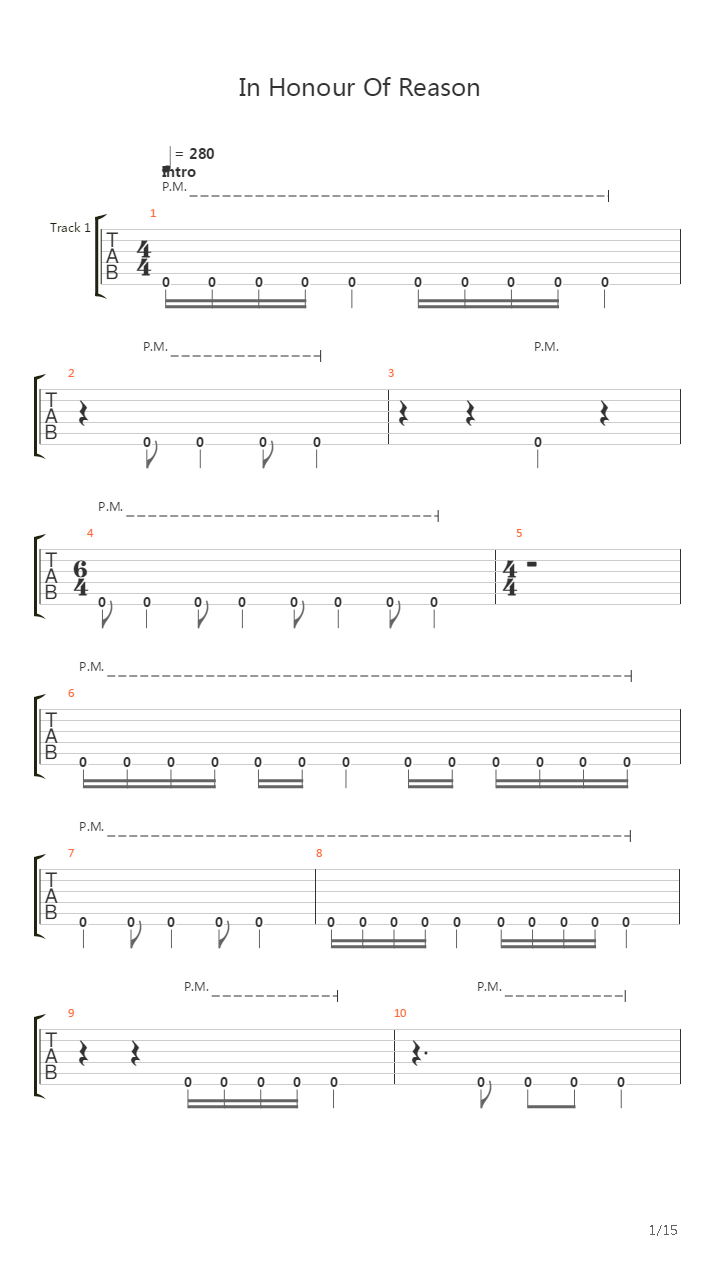 In Honour Of Reason吉他谱