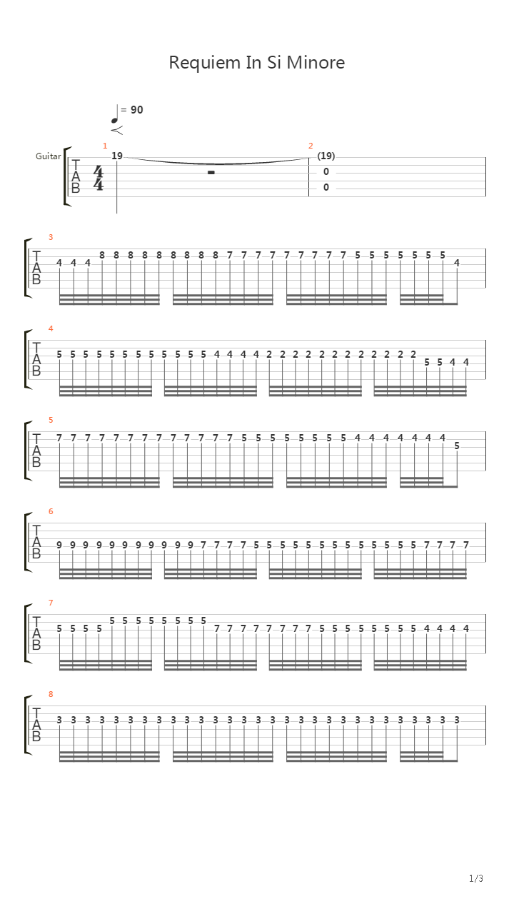 Requiem In Si Minore吉他谱