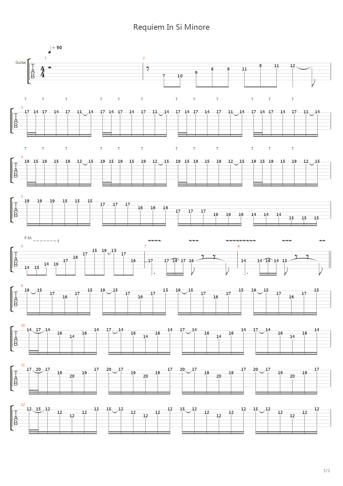 Requiem In Si Minore吉他谱