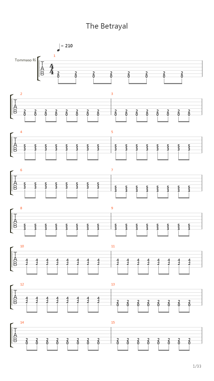 The Betrayal吉他谱